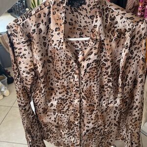 Long Sleeve Animal Print Shirt